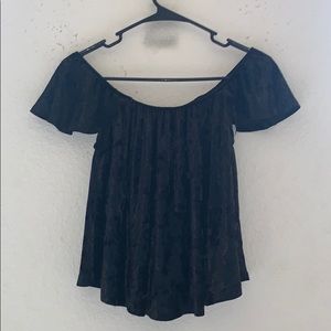 Black Velvet off the shoulder shirt